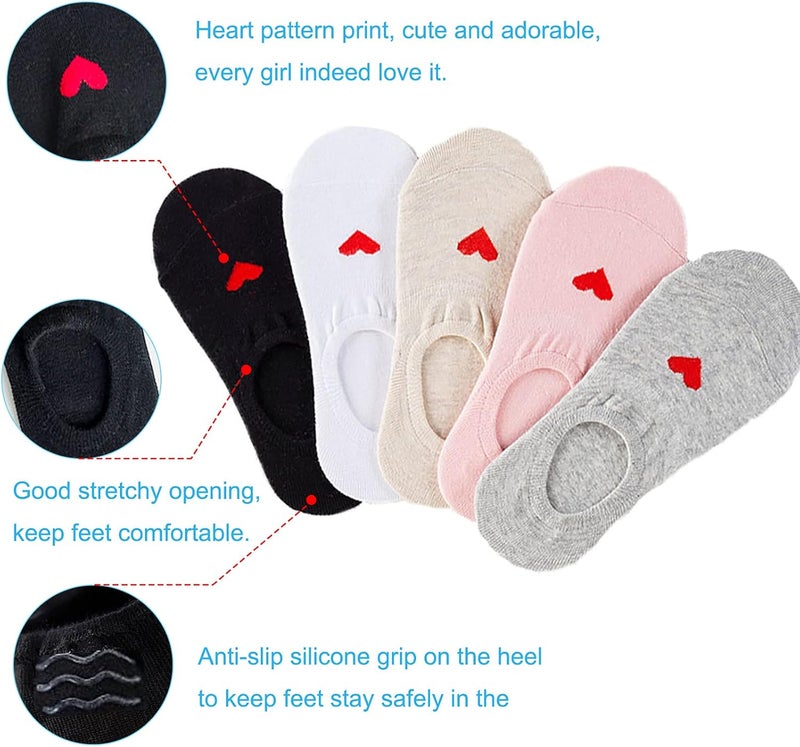 MRYUWB 5-10 Pairs Kids Girls No Show Socks, Anti-slip Soft Cotton Socks, Ultra Comfortable for Children 6-15 Years - Image 4